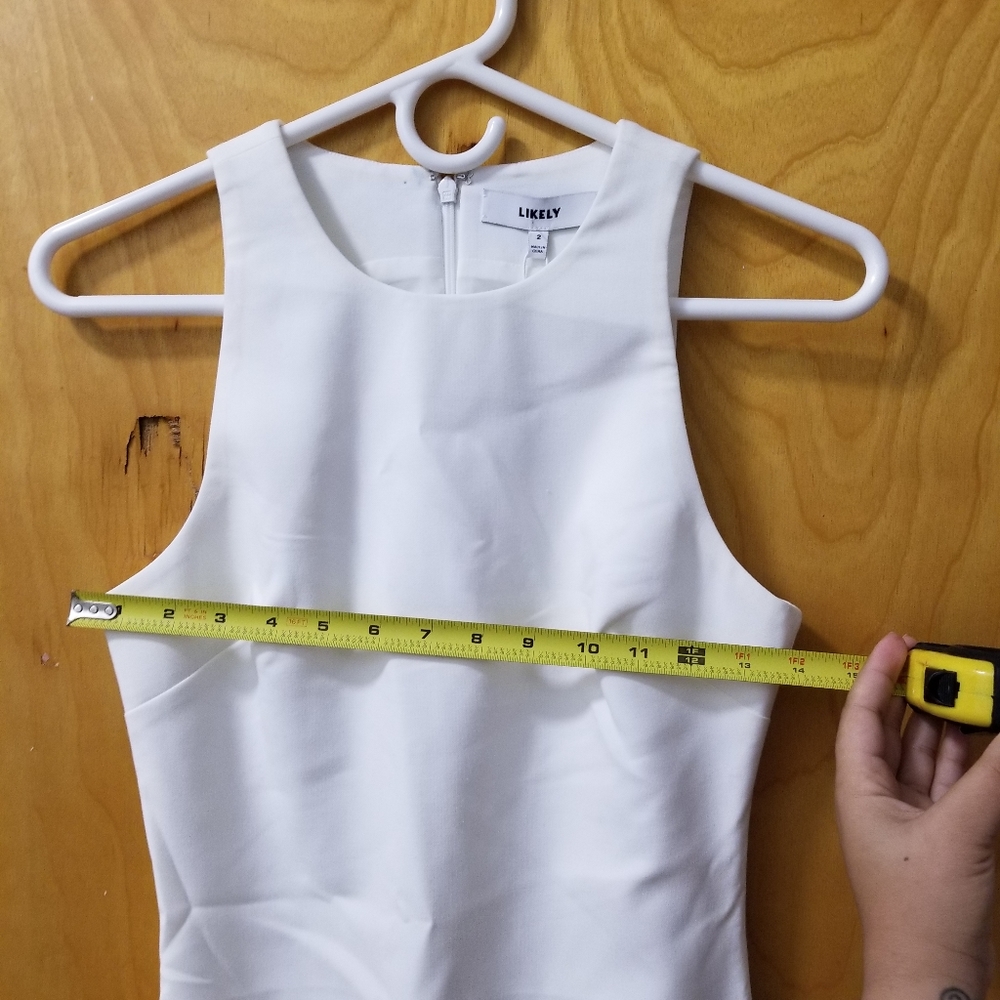 LIKELY WHITE SLEEVELESS BECKETT RUFFLE - Picture 15 of 15